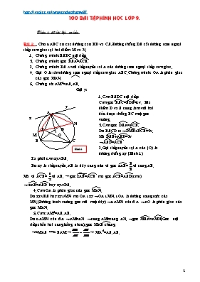 100 Bài tập Hình học Khối 9